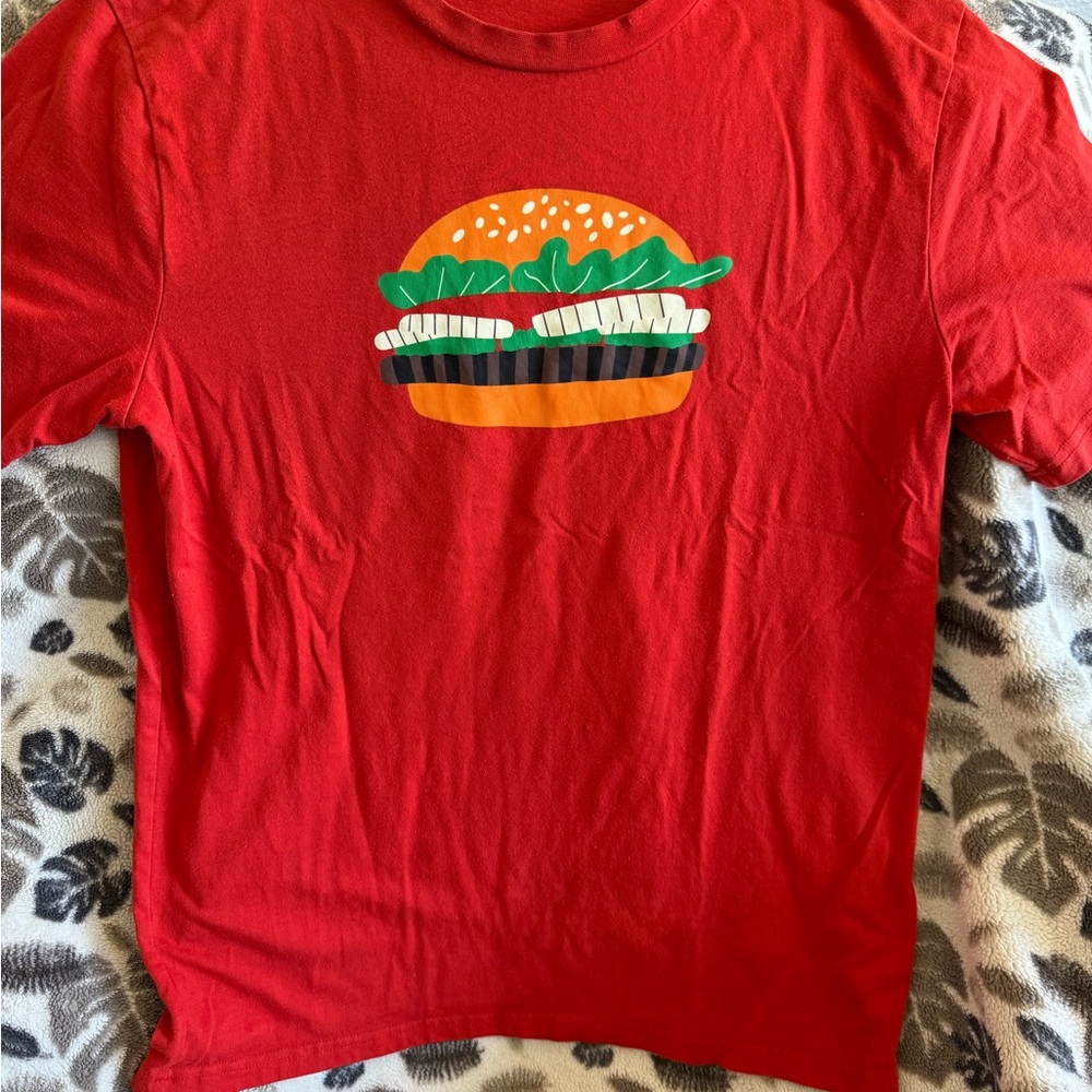 Adult Red Burger King Graphic Tee - size medium